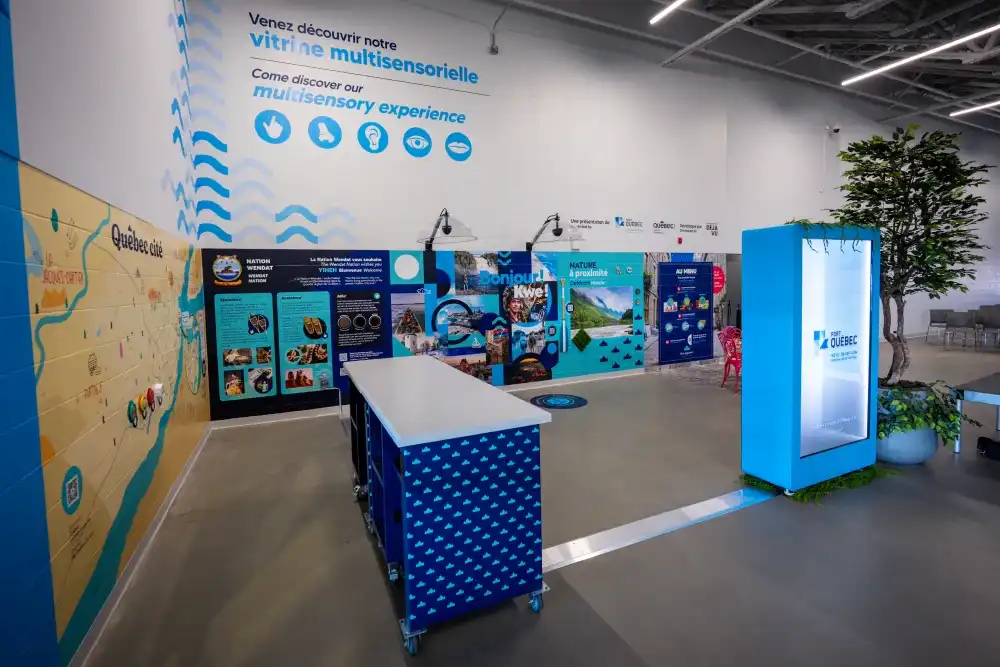 Image d'un kiosque qui présente le projet petit format